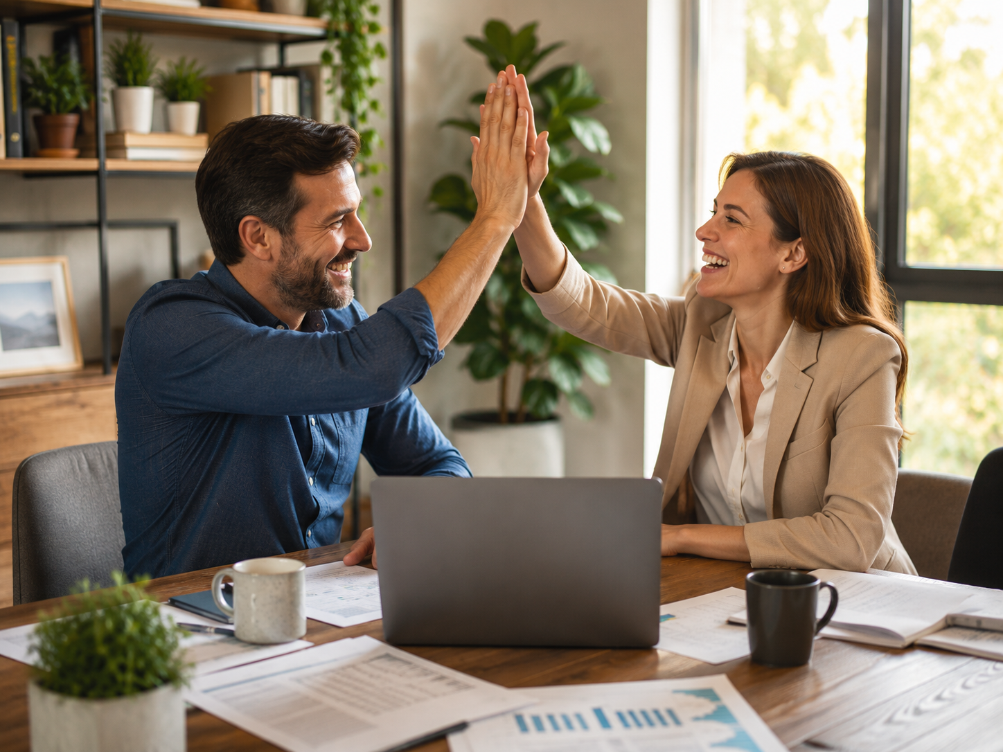 Home-based entrepreneur working